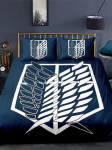 Anime Attack on Titan 3D-prinditud voodipesukomplekt Tekikott Padjap&uuml;&uuml;r Vabaduse tiivad Voodipesu poistele lastele Twin Single Full suurus US Twin(172x218cm)