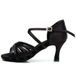 Ladina tantsukingad naistele k&otilde;rge kontsaga siidist tantsukingad daamidele pehme p&otilde;hjaga tantsukingad kontsaga 8,5 cm t&uuml;drukutele salsa ballisaali kingad 38