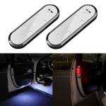 Auto ukse hoiatusvalgus, juhtmeid pole, uksevalgustus &uuml;mbritsev tervitusvalgus, LED v&auml;rviline vilkumine black