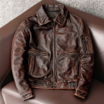 Vintage A2 Lennujakk Meeste Kulunud Nahast Pommitajajakk Retro Pruun Lehma Nahast Biker Jakk S