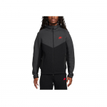 Nike Sportswear Tech Fleece t&auml;ispika lukuga kapuutsiga jakk Meeste jakid Must Tume suitsuhall Hele-s&uuml;gavpunane FB7922-013 S