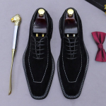 Moodne Briti stiil Ehtne nahk Veisenahast seemisnahk Oxford Kingad Elegantne Sotsiaalne Meeste Pulmad &Auml;ri Kingad 38 must