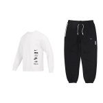 Nike Kirjaga logo fliisist spordilik vabaaja &uuml;mar kaelusega pusa komplekt Unisex &uuml;laosa, alaosa CK6366-010+DX0782-030 L