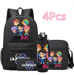 4 tk/komplekt Anime Joonisfilm K-Pop Prindiga Seljakott 750 ml veepudeliga Teismelisele &Otilde;pilasele T&uuml;drukule Poisile Raamatukott Lapse Kingitus Suure Mahutavusega Reisikott