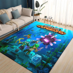 3D Minu Maailma Ehitusm&auml;ng Multikas Vaip Vaip Elutuppa Magamistuppa Kodu Diivani Kaunistus, Laste M&auml;ngimine Libisemisvastane P&otilde;randamatt 60x90cm( 23x35in )