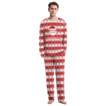 Euroopa ja Ameerika j&otilde;ulupaari pidžaamad - Pikkade varrukatega &uuml;mara kaelusega pusa ja dressip&uuml;ksid, digitaaltr&uuml;kiga koduriietus Small