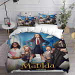 Roald Dahli Matilda Muusikali Voodipesukomplektid Tekk Tekikott Voodikate Tekikott Padjap&uuml;&uuml;r 2-3 Osaline Komplekt Lastele T&auml;iskasvanu Suurus EU Single 135x200cm gray