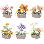 WALWAL Mini Lillebonsai Klotsikomplekt Armas Potilillekorv Kokkupandud Kunstlik Rohelus T&auml;iuslik Lauale ja Toa Kaunistamiseks beige