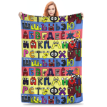 Alphabet Lore F Tekid Flanellist Kaunistus Poistele &Otilde;ppimiseks T&auml;hti Hingav Pehme Visketekk Voodi Kontori jaoks Pl&uuml;&uuml;sist &Otilde;huke Tekk 40x50in