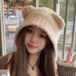 Talvine Soojus Armas Karupaar Karusnahast M&uuml;ts Loomak&otilde;rvadega Cute Ears_Black