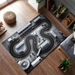 Linnakaardi m&auml;nguvaip laste tuppa V&auml;rviline linna-tee rajaga vaip M&auml;nguautod Interaktiivne m&auml;ngutoa p&otilde;randamatt Lasteaed V&auml;ikelapse magamistuba 80x120cm