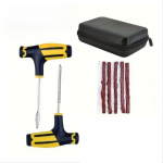 All-in-One Emergency Car Tire Repair Kit - Puncture Plug Tools with Strips,Gloves & Gauge, Universal, Easy to Use F