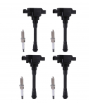 4 tk Iriidium s&uuml;&uuml;tek&uuml;&uuml;nalt ja s&uuml;&uuml;tepooli komplekt Nissan Serena C25 NC25 jaoks (Osanumbrid 22401-ED815, 22448-1KT0A jne.)