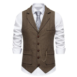Meeste retro rev&auml;&auml;riga kettvest Moodne kalasaba j&auml;me tviid taskud &uuml;likond vest Briti vabaaja vintage h&auml;rrasmeeste vabaaja pidu M kohv