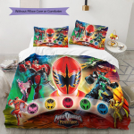 Power Rangersi mustriga voodipesu komplekt Tekikott Padjap&uuml;&uuml;r Kodu kaunistus Kingitus (1 * tekikott + 2 * padjap&uuml;&uuml;ri, ilma s&uuml;damikuta) 135x200cm