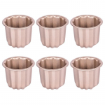 6 tk S&uuml;sinikterasest K&uuml;psetusvorm Mini Kooki Hoidja Canele Vorm Koogivorm Mittekleepuv V&auml;ikesed Canele Vormid Muffini K&uuml;psetusn&otilde;ud Kooki Vorm roosa kuldne v&auml;rv