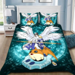 Multikas Kate Padjap&uuml;&uuml;r Voodipesukomplekt D-Digimonid Greymonid T&auml;iskasvanud Poiss T&uuml;druk Magamistoa Kaunistus Lapsed &Uuml;hekohaline Kahekohaline Suur Suurus EU Single(135*200cm)3pcs