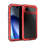 IPhone 17 Air 17Pro 17ProMax jaoks Alumiiniumist Metallist Paagikujuline Kest Tugevdatud P&otilde;rutuskindel Karm Soomus Tolmukate Gorilla Glass aluminum&iPhone Air punane