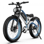Elektriratas Duotts N26, kahekordne 750W mootor, 48V 20AH aku, tippkiirus 55 km/h, s&otilde;iduulatus 120 km, 26x4.0 tollised rehvid valge