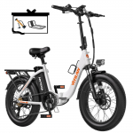 Vitilan U3 Elektrijalgratas 750W Mootor Kokkupandav Elektrijalgratas 48V 13AH Kaks ketaspidurit 20 x3.0 Rehv Shimano 7 K&auml;iguline valge