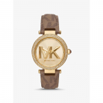 Michael Kors Parker Pav&eacute; kuldse tooni ja logoga k&auml;ekell MK2973 kuld