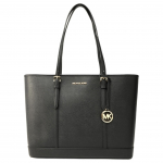 Michael Kors Mk Jet Set Travel &uuml;hev&auml;rviline vintage suure mahutavusega kirjaga logoga ripatsiga nahast kott, naiste must 35F0GTVT9L-BLACK Basic Set (Bag+Dust Bag)