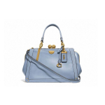 Coach Kisslock 21 &Uuml;hev&auml;rviline Nahast Klapp-kinnitusega &Otilde;la-Crossbody K&auml;ekott V&auml;ike Naiste k&auml;ekotid Udune Sinine Morandi 73935-B4M4 Basic Set (Bag+Dust Bag)