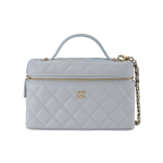 Chanel 25C Teemantmustriga Karedast Veisenahast Kuldse Riistvaraga Eemaldatava Rihmaga Naiste &Otilde;la-Crossbody K&auml;ekott Helehall Box(Basic Set+Box) hall v&auml;rv
