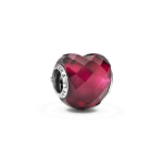Pandora Moments heleroosad s&uuml;damekujulised 925 h&otilde;bedast klaashelmestega naiste ehted 796563NFR Box,F,Red