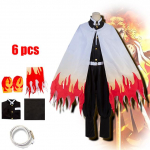 Uus Anime Demon Slayer Kimetsu No Yaiba Rengoku Kyoujurou Cosplay Kimono Kost&uuml;&uuml;m &Uuml;htlane R&otilde;ivastus Halloweeni ja J&otilde;ulude jaoks 3XL