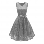 Naiste Vintage Printsessi lilleline pitskokteili V-kaelusega pidulik kleit Aline Swing S