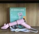 Reguleeritava temperatuuriga koera- ja kassikarvade f&ouml;&ouml;n ning kamm-hari lemmikloomade hooldamiseks, 2-&uuml;hes, vaikne, kutsikakarvade puhur EU plug roosa
