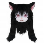 Karvane Loomapea Kassid Fursuit L&otilde;igatud Mask Halloween Maskeraadid Cosplay Kost&uuml;&uuml;mi Rekvisiidid Kassipea Lastele T&auml;iskasvanutele Kingitus must
