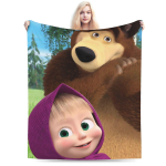 M-Masha ja Karud Tekk Pehme Uudsus Pl&uuml;&uuml;s Voodipesu Viska Tekid T&uuml;drukutele Poistele V&auml;ljas Flanell Voodikate Voodikate 100x150cm beige