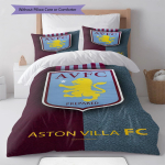 Aston Villa F.C Muster Voodipesu Tekikomplekt Tekikate Padjap&uuml;&uuml;r Kodu Kaunistus S&uuml;nnip&auml;evakingitus (1 * tekikott + 2 * padjap&uuml;&uuml;ri, ilma s&uuml;damikuta) 135x200cm