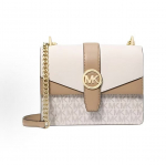 Michael Kors Mk Greenwich Logotr&uuml;kiga Nahast &Otilde;la-Crossbody Kott V&auml;ikesed Naiste Kotid Vanillivalge 35S5GGRC1B-VANILLA-ACRN Gift Set(Basic Set+Box+Shopping Bag)