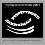 TOYO TIRES PROXES Universaalne 3D Veekindel Rehvikleebis Auto Velje Kummist &Uuml;hendatud T&auml;hekujud Decals Tarvikud For One Tire