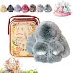 Bunnylulu, Bunny Lulu v&otilde;tmehoidja karbiga,K&auml;sitsi valmistatud pehme k&uuml;&uuml;liku tutiga v&otilde;tmehoidja kaunistused,K&uuml;&uuml;liku v&otilde;tmehoidja pehme m&auml;nguasi,k&uuml;&uuml;liku v&otilde;tmehoidja,Sobib f