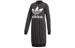 Adidas Originals Pikkade varrukatega kleidid Naiste Must Seisukrae M&otilde;&otilde;dukas Keskmise pikkusega DY0877 32