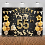 &Otilde;nnitleme 55. s&uuml;nnip&auml;eva puhul Taustatarvikud Must Kuldne &Otilde;hupall 55-aastane Taust S&auml;tendav Peodekoratsioon Fotoaparaadi Rekvisiidid 120X90CM beige