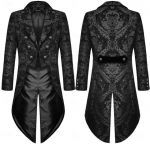Meeste keskaegne Steampunk vampiiri frakk Halloweeni jaoks M must