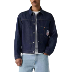 Levis &times; Maailmameistriv&otilde;istlused USA Meeskonna Koost&ouml;&ouml; SS26 Langeva &otilde;laga N&ouml;&ouml;bitav Igap&auml;evane Tikitud Denim Jakk Unisex jakid 006GG-0001 XL black