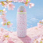 Owalaa heleroosa lilleline 32oz/945ml roostevabast terasest isoleeritud veepudel k&otilde;rrega, igap&auml;evaseks spordiks ja &otilde;ues kasutamiseks, t&auml;iuslik kingitus 901-1000ml roosa
