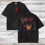 Anime Berserk Puuvillane T-s&auml;rk Hip Hop Streetwear T-s&auml;rk Guts Pesitud T-s&auml;rk Suvi Meeste Vabaaja L&otilde;tv L&uuml;hikeste Varrukatega Harajuku S white