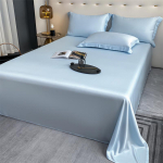 100% Lyocell-kiud Siidine &Uuml;hev&auml;rviline Tekikott & Jahutav J&auml;&auml;siid Linalinad, &Uuml;hekohaline v&otilde;i 3-osaline Komplekt 160x230cm Sheet (for 1.0m-1.2m bed) beebi sinine v&auml;rv