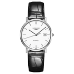 LONGINES Boya sarja automaatne mehaaniline liikumine 30 meetrit veekindel meeste k&auml;ekell 37 mm valge sihver roostevabast terasest korpus nahkrihm L4.810.4.12.2 valge
