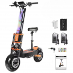 X8 PRO 10000W Kahe mootoriga 60V40Ah 13-tollised suured maastikurehvid Maksimaalne kiirus 80 km/h Kokkupandav elektriline t&otilde;ukeratas istmega X8 PRO 10000W60V40Ah-OR-YY