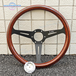 14-tolline 358 mm JDM Klassikaline Puidust Rooliratas V&otilde;idus&otilde;idu Sport Vintage Puidust Rooliratas Autotarvikud must