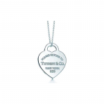 TIFFANY &CO. Tagasi seeriasse Lihtne s&uuml;damekujuline temperamentne rangluukett 925 h&otilde;bedast kaelakee naistele 19611566-H&otilde;be F h&otilde;be