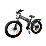LOOKROAD 1000W Kokkupandav Elektriline Rasvane Jalgratas, 48V23Ah Pika S&otilde;iduulatusega Kaheamortisaatoriga 26'' Maastikuratas, Maksimaalne S&otilde;iduulatus 120KM, Kiirus 60KM/H must